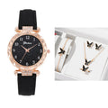 Hot Sale Fashion Star Women's Gold Plated Copper Quartz Watch Bracelet Wedding Party Gift Set