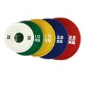 Fitness Commercial Gym Use Cast Iron Rubber Bumper Plates 0.5kg-2.5kg Durable Weight Lifting Plates Colorful Custom Logo 100kg