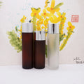 120ml 150ml Amber Cosmetic Toner Bottles with Black Lids With Orifice Reducer
