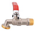 Ton Drum Faucet 2-way Ball Valve 1/2NPT*3/4GHT Outer Wire Garden Hose Outer Thread Manual Water Nickel-plated Brass OEM