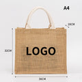Fashion Custom Logo Printing Women's Linen Handbag Reusable Shopping Bags Product Tote Jute Bag