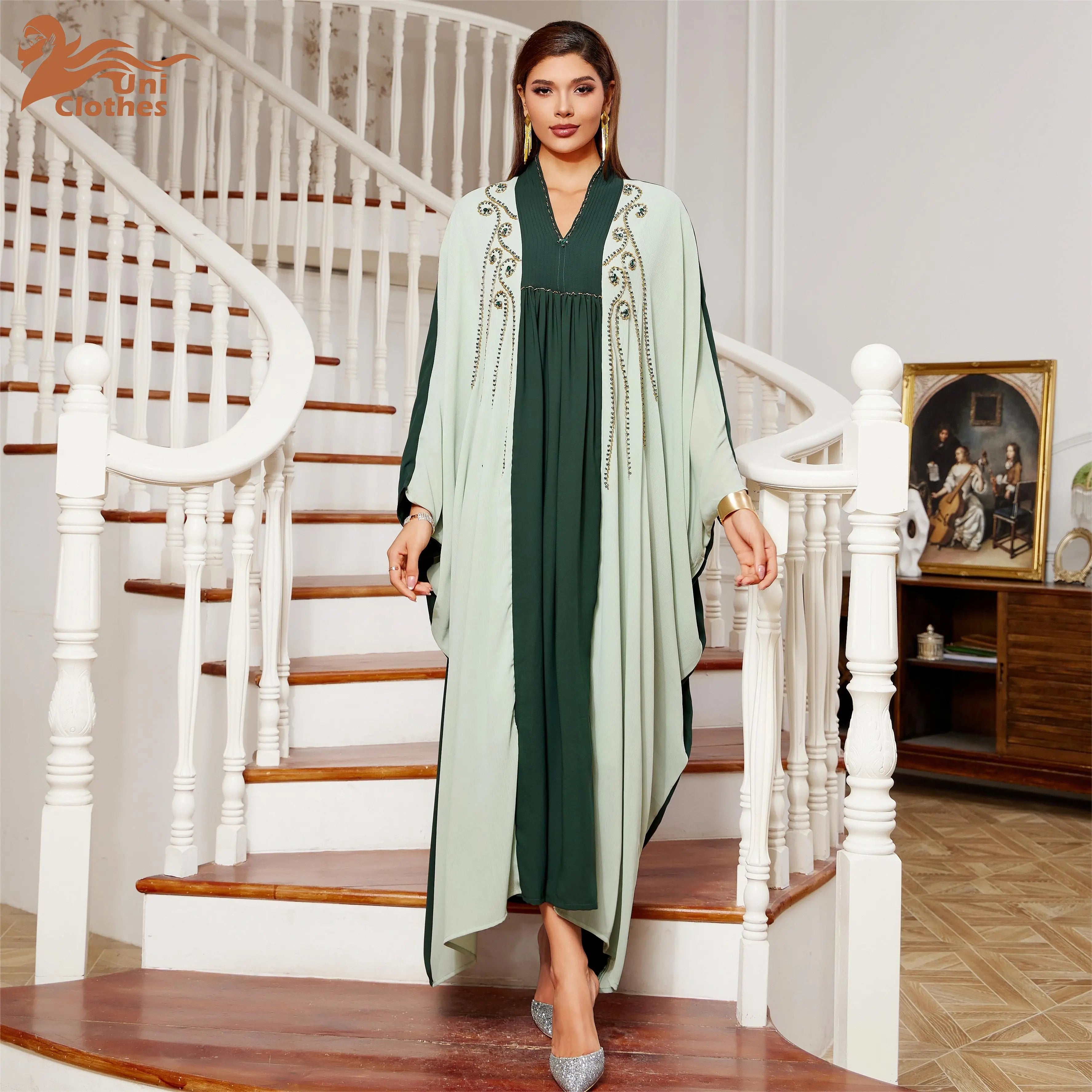 4027 Luxurious Dubai Abaya Beaded Abaya Muslim Full Dress Party Abaya