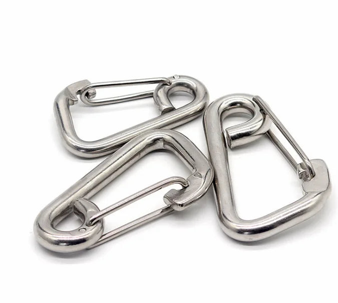304 316 Stainless Steel Climbing Simple Spring Snap Hook Carabiners