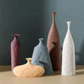 Drop Shipping Nordic Morandi Flower Vase Accessories Geometrical Art Flower Plantation Table Home Modern Ceramic Vases