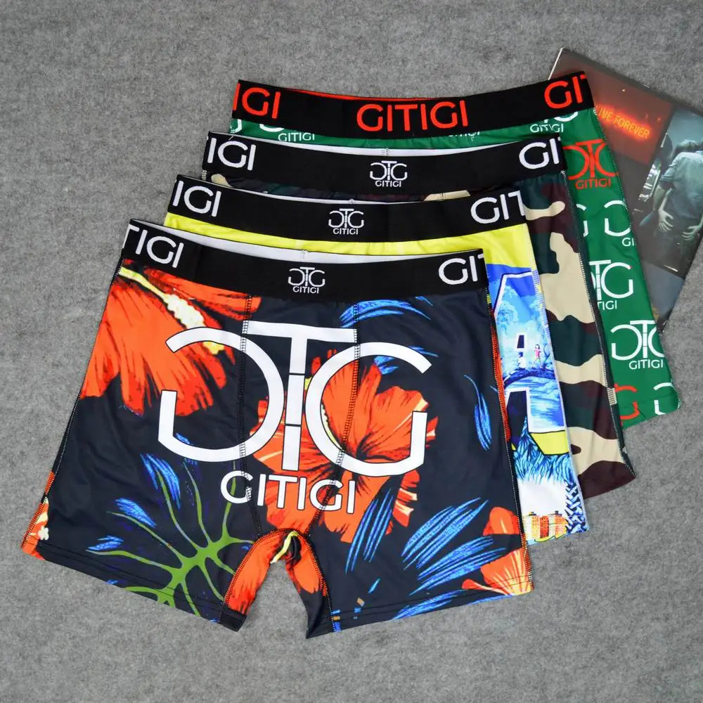 OEM New Style Boxer Briefs Men Breathable Sublimation Printed Color Plus Size Men Underwear Custom Logo Boxer Shorts for Men
