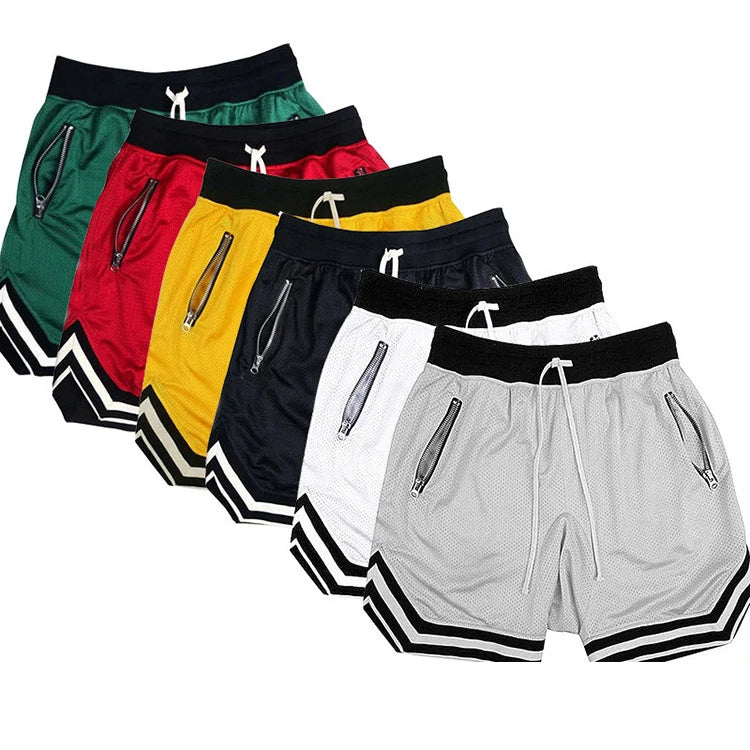 Men's Hip Hop Gym Shorts Custom Logo Mesh Shorts Sets Plus Size Summer Cargo 100% Polyester Casual Style