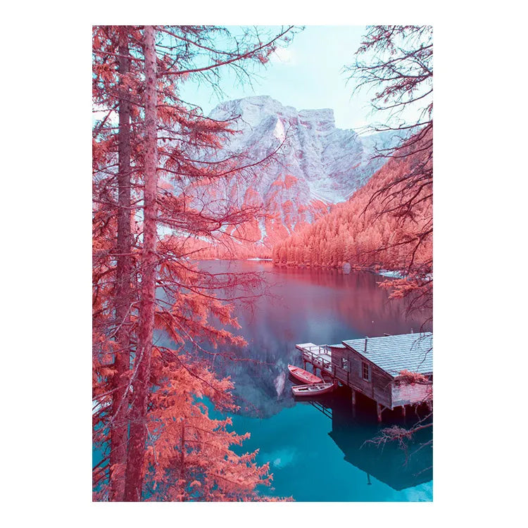 Ever Moment Diamond Painting Decoration Picture Of Rhinestone Leaves Tree Landscape Full Square Drill Diamond Embroidery S2F2411