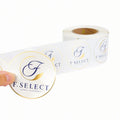 Custom Logo Adhesive Waterproof Vinyl Paper Thank You Stickers Roll Custom Stickers for Candle Packaging Labels