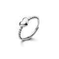 Small Heart Shape Ring Adjustable Knuckle Finger 925 Sterling Silver Rings Fashion Jewelry for Women Girls