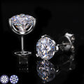 Stunning Flame 3 Prong Moissanite Stud Earrings Trendy 925 Sterling Silver Jewelry VVS Lab Diamond Ear Stud Rings for Men