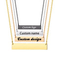 NEWNORTH Bar Necklace Stainless Steel Jewelry Custom Size Personalized Engraved Name Blank Tags Pendant Bar Necklaces for Women