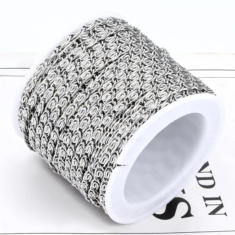 New Stainless Steel Ingot Chain Ten Thousand Ornament DIY Necklace Bracelet Fashion Cool Decorative Accessories