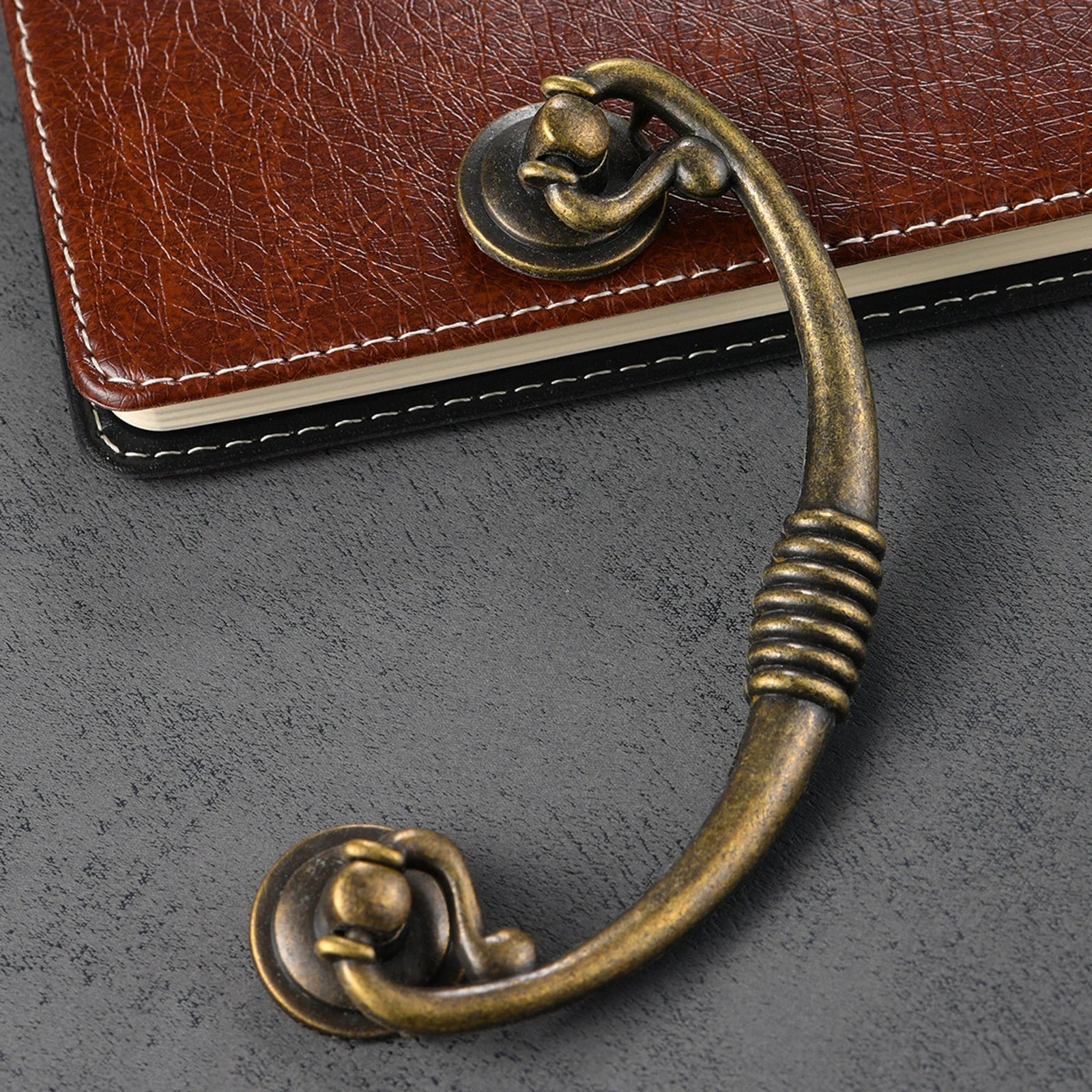 Chinese-style Antique Double-hole Furniture Door Handle Set for Kitchen Dresser Bedroom Doors Bronze Finish 96mm Hole Distance