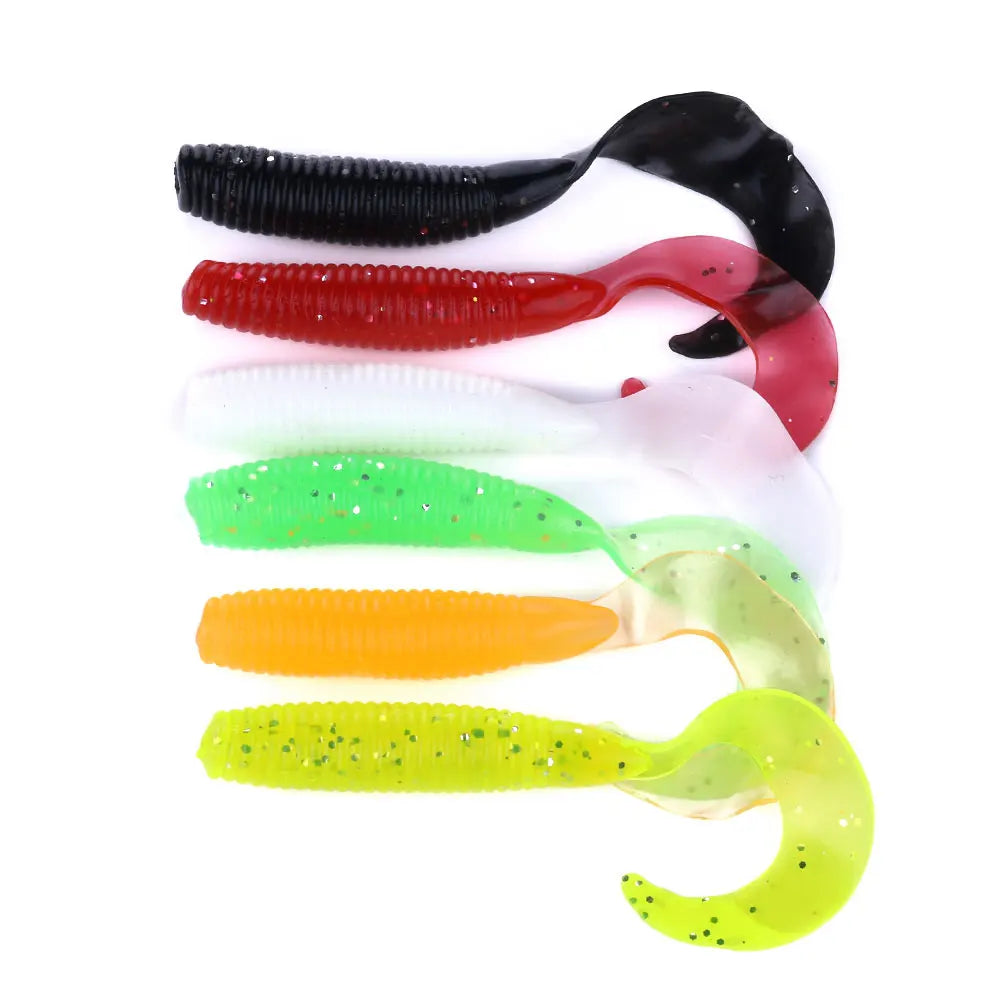 10cm 7.7g 5pcs/bag Worm Bait Fishing Lures T Tail Shad Lure Hot Sale Soft Bait
