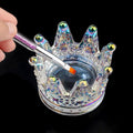 New Design Crown Shape Liquid Container Glass Nail Art Brush Holder