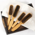 Hot Selling Soft Boar Bristle Hairbrush Hairdressing Non-Slip Bamboo Handle Beard Styling Brush Durable Design Shaving Brush