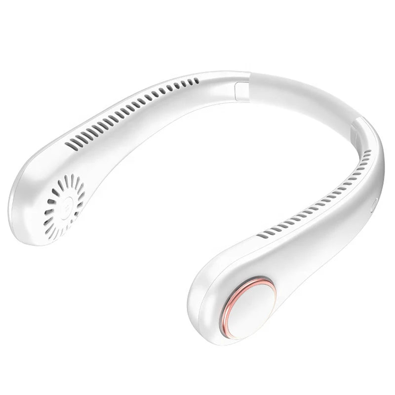 Summer air Cooling Dual Fan Portable Folding Hand-free Rechargeable Neck Band Mini Lazy Hanging Neck Fans With 3 Winds Speed