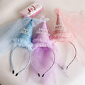 Twinkle Birthday Hat Princess Birthday Headband Creative Mesh Cap Party Supplies Decoration Hats with Gauze Headscarf