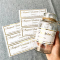 Custom Printed Logo Roll Paper Plastic Vinyl PVC Waterproof Adhesive Food Glass Bottle Packaging Sticker Label Printing