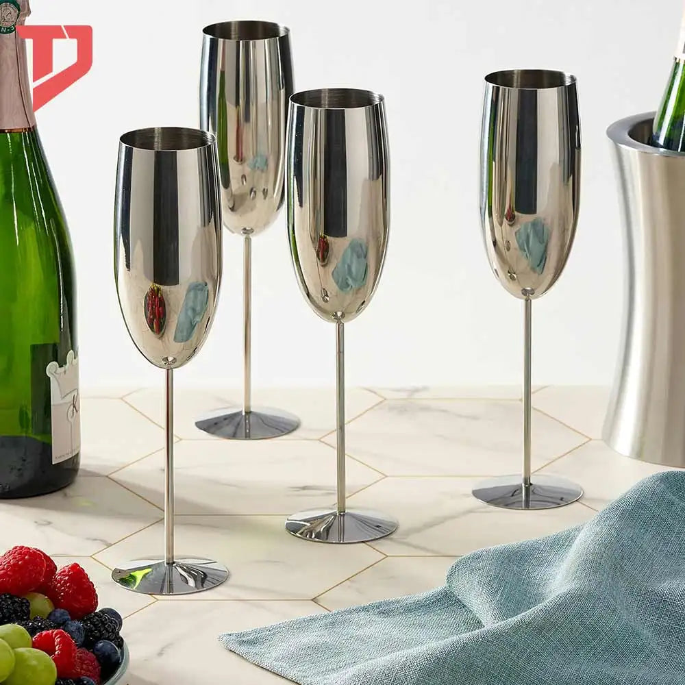 Custom champagne Glass Multi-color Can Choose Manufacturers Wholesale Stainless Steel Tall Glass champagne Glass