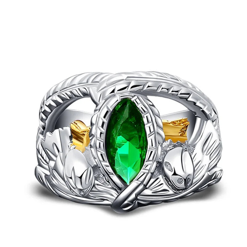Real 925 Sterling Silver Aragorn Rings of Barahir LOTR Wedding Ring for Men Movie Fan Jewelry