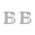 Fashion Jewelry S925 Sterling Silver Zircon Alphabet Initial Letter B Stud Earrings