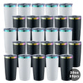 RTS USA Warehouse Stocked 25pcs/ctn 20oz Powder Coated Car Mug rainbow Underneath Stainless Steel for Laser 2 Colors Mixed