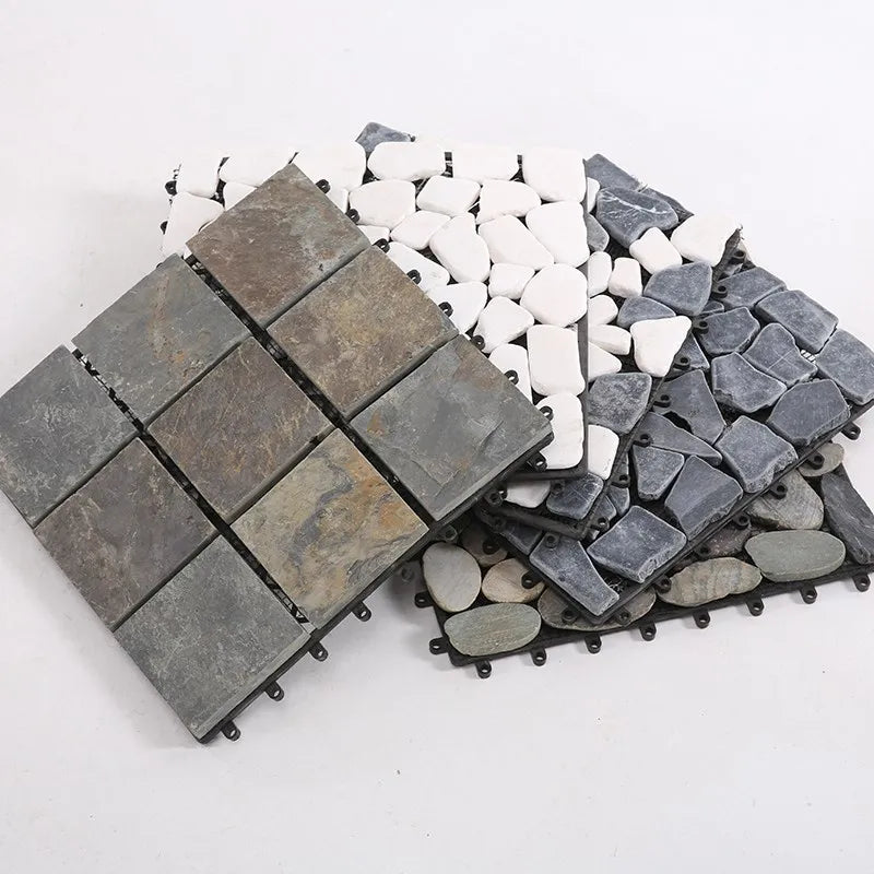 Interlocking Stone Garden Backyard Balcony Diy Pool Decking Tiles Travertine Outdoor Floor