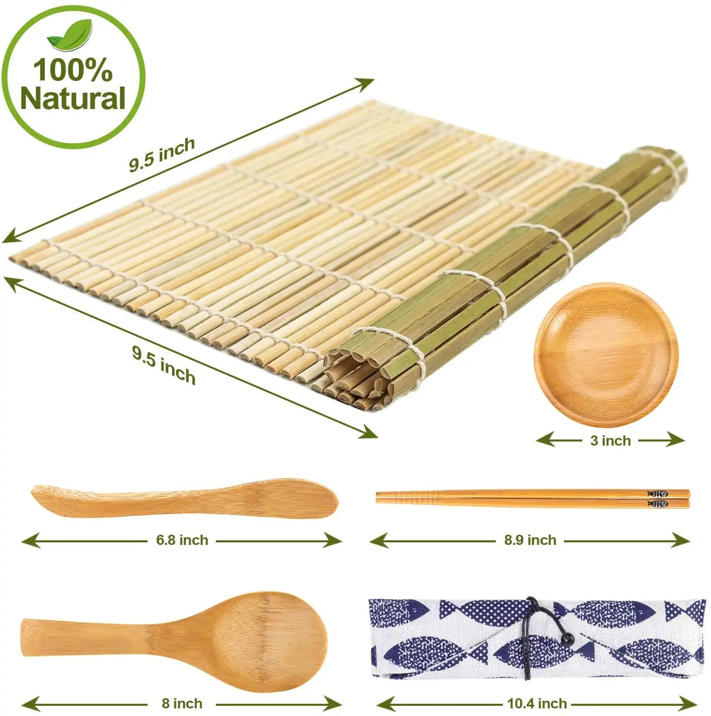 Bamboo Sushi Rolling Mat Sushi Kits  With Bamboo Mats  Bamboo Chopsticks