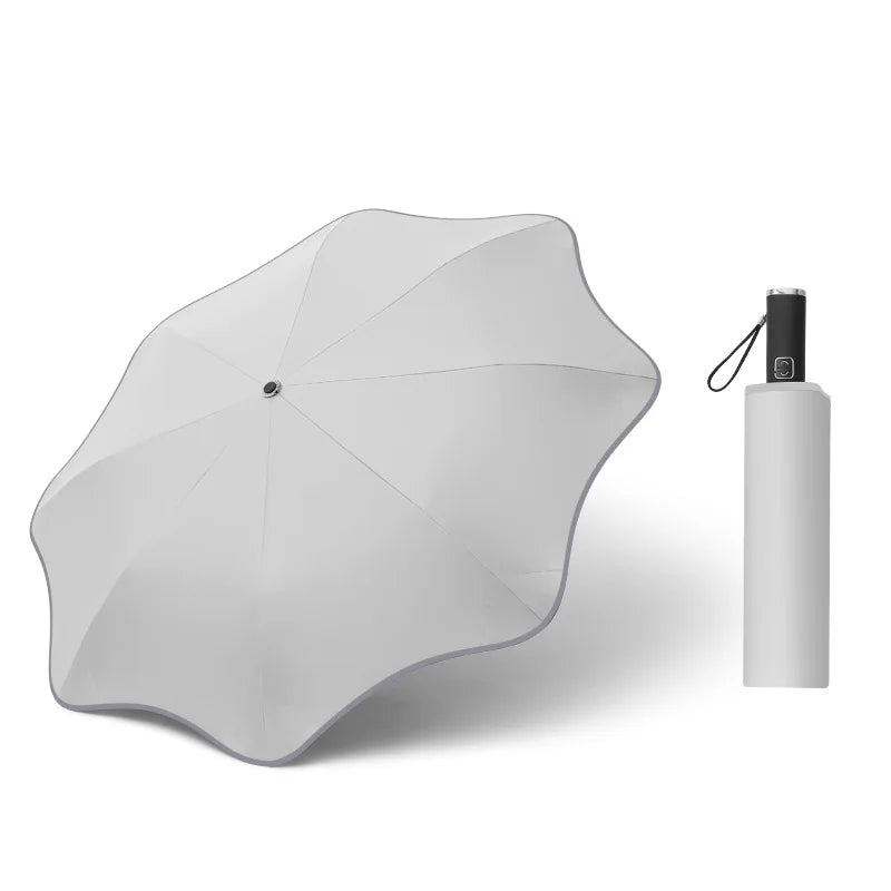 Wholesale Large Automatic UV Protection Sun Umbrella Round-Corner Foldable Custom Logo Printing Modern Design Manual Control