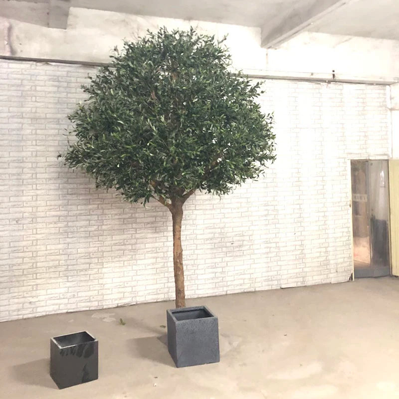 Wholesale Price Wood Tree Green Fiberglass Artificial Olive Tree for Sale Fake Olive Tree Evergreen Leaves Plant