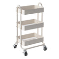 Factory Wholesale Utility 3-tier White Simple Trolley Cart Home Rolling Storage Cart