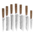 7-Piece Forged Stainless Steel Kitchen Knife Set Luxurious Pakkawood Handle Includes Chef Kiritsuke Boning Utility Knife
