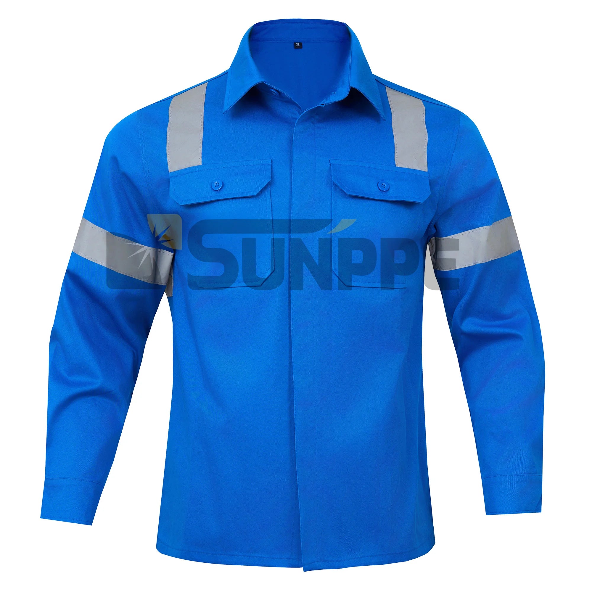 Custom Size 100% Cotton Anti-Static Hi Vis Workwear Long Sleeve Flame Retardant Reflective Tape Coverall Plus Size Work Clothing