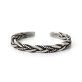Vintage Style Thai Silver Bracelet Handmade Opening Cuff Bangle Twist Woven Bracelet for Women Men