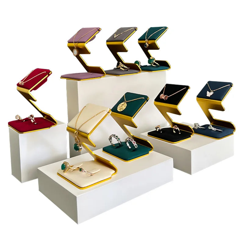 Luxury fine jewelry display props multifunction metal ring earrings necklace jewelry display rack