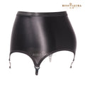 Hot Sale High-Waisted Hook & Eye Closure Suspenders for Stockings 4 Elastic Belts Oil Shiny Garter Belt Rosesakura 8315