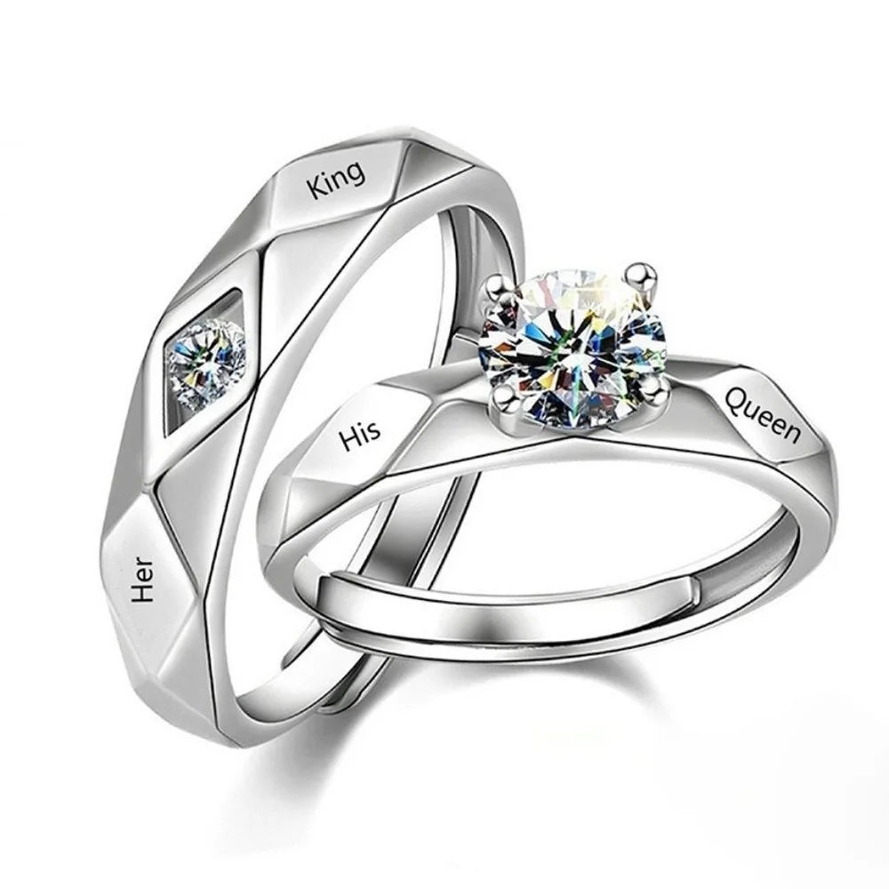 Valentine's Day Ring 40 Styles Moon Star Heart Shape Adjustable Wedding Rings Couple Set