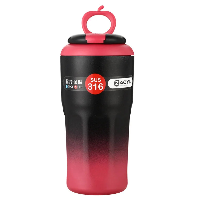 Hot Sale 316 Stainless Steel Double-Layer Vacuum Insulated Coffee Tumbler Cup Outdoor Portable Car Thermos Mug