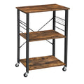 Wholesale Household Wooden 3 Layers Shelf Stand for Kitchen With Wheel Hooks Modern Metal Storage Holder Racks