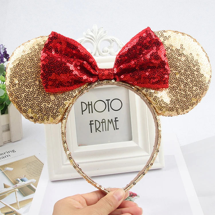 Wholesale Shiny Glitter Big Bow Headband Cartoon Hair Accessories for Party Shiny Glitter Fabric Hairband