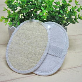 YALINA 100% Organic Natural Oval Shape Exfoliating Deep Cleansing Luffa Loofah Bath Sponge Pads 10x14cm Adult Body-Specific