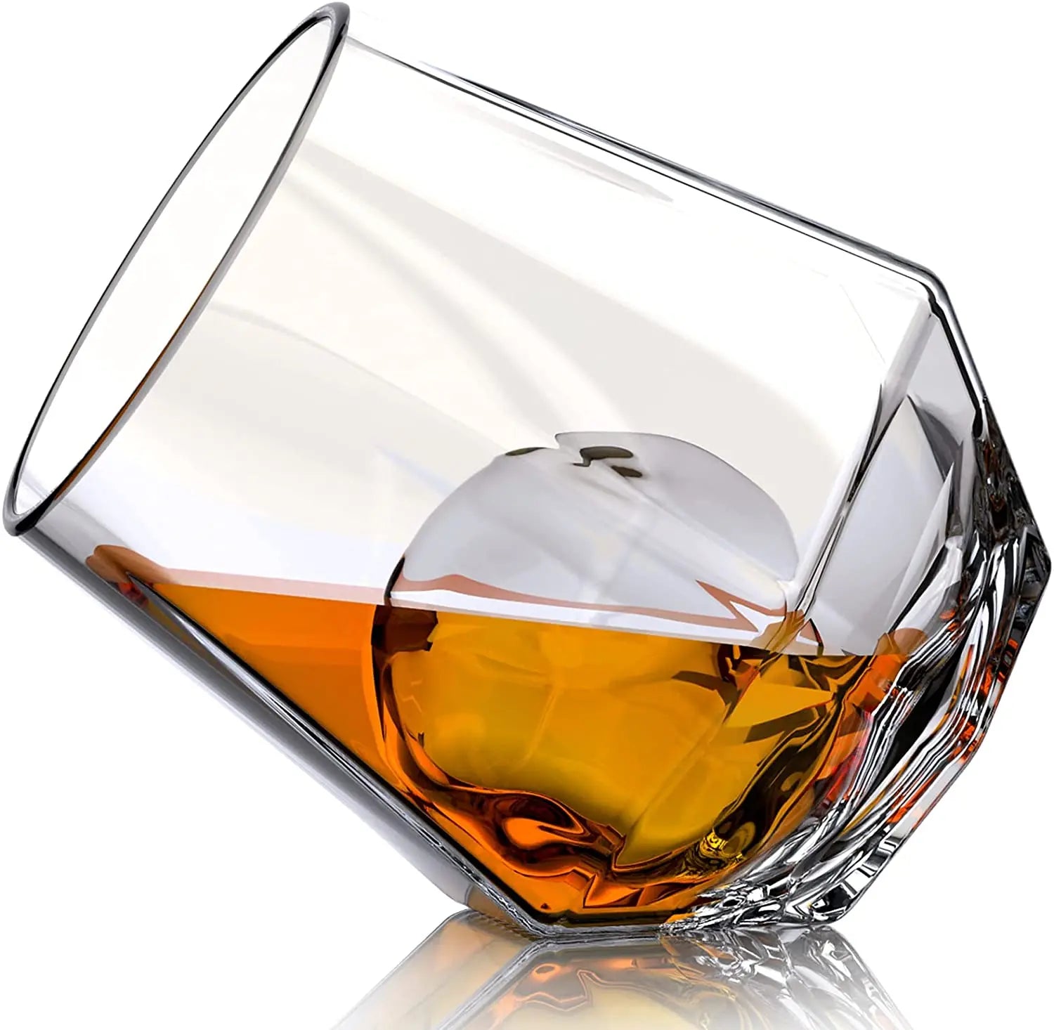 Lead-Free Diamond Whiskey Glasses 10.4 Ounces Luxury Business Gift Crystal Clear Glass with Elegant Carton Packaging