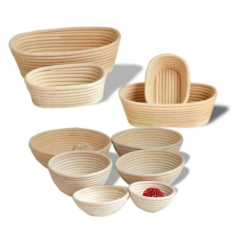 Handmade Bread Proofing Basket Fermentation Basket Set 10 Inch Vegetable Fruit Storage Basket Kit