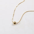 18K Gold Plated Minimlist Bead Pendant Necklace Stainless Steel Necklace