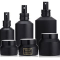 Matte Black Skin Care Products Glass Essential Oil Cream with Pump Spray 4oz Black Glass Spray Bottles
