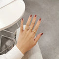 GT Accessories 7 PCS Alloy Rings Gold/Silver Girl Ring Set Jewelry Women Gift