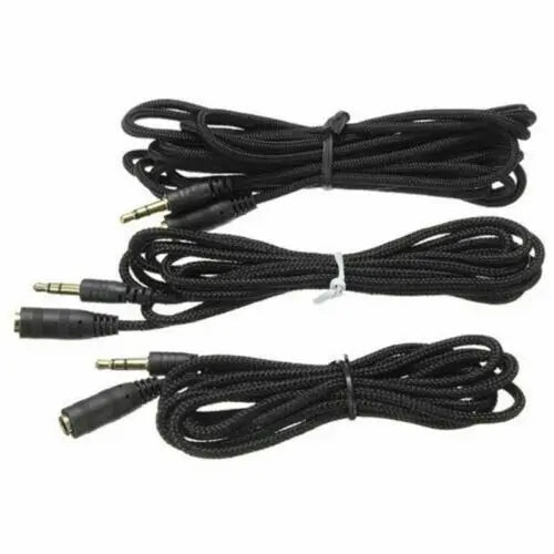 1.5M/3M/5M 3.5mm Black Jack Headphone EarPhone Extension Extender Male to Female Cable Super Low Noise