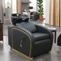 Winplus Wholesale Professional Beige Adjustable Reclining Barber Beauty Hair Salon Washing Chair Shampoo Chair with Shampoo Bowl