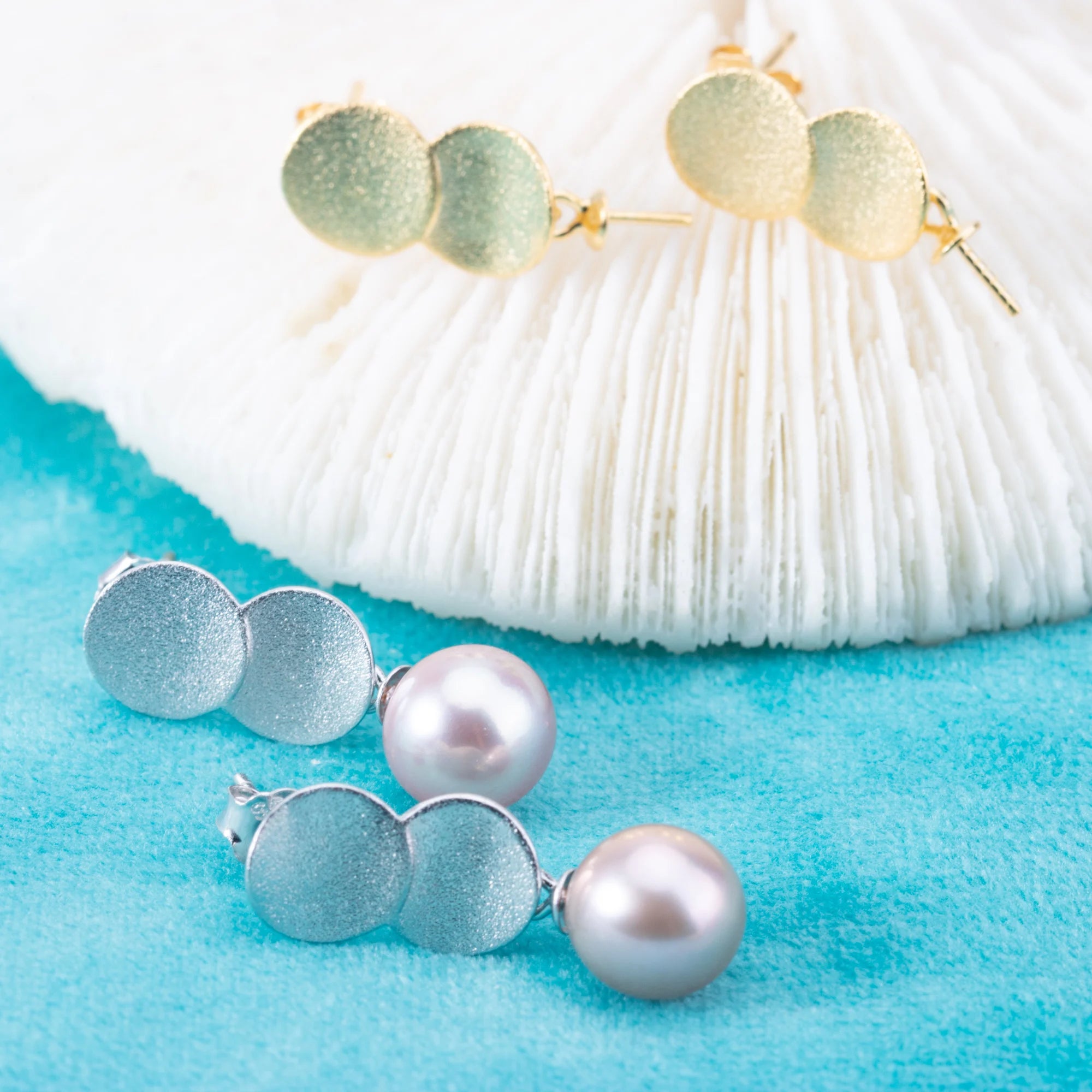E010837 S925 Pearl Earring 925 Sterling Silver DIY 6-8mm Natural Freshwater Pearl Stud Earring for Women